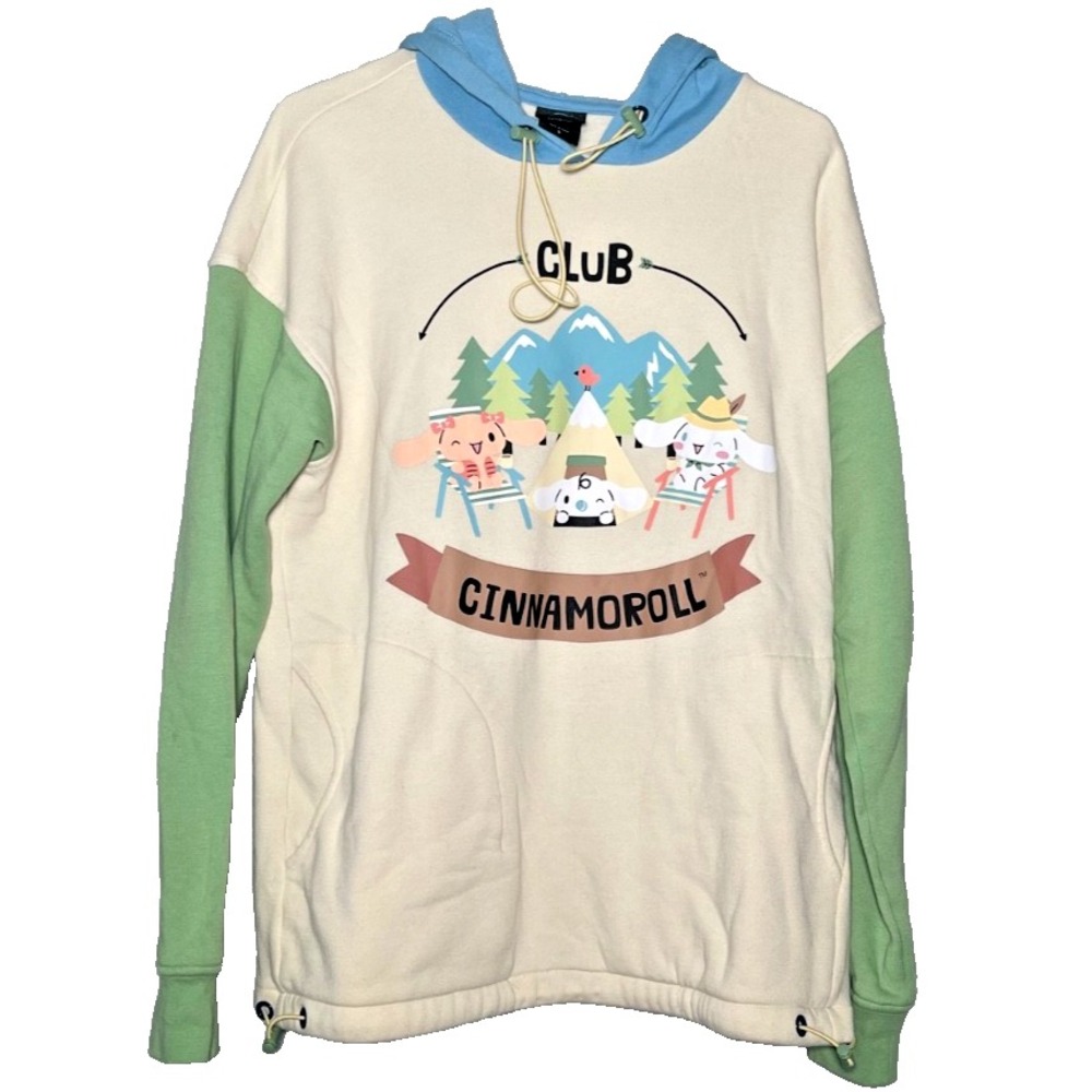 Cinnamoroll Camping Club Graphic Hoodie Adult Small Sanrio Color Block